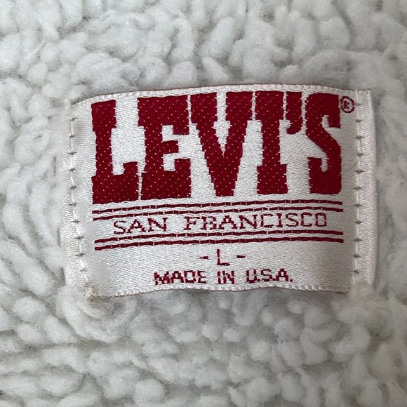 VTG Levis' Acid Wash Jean Sherpa Trucker Jacket - Picture 7 of 12